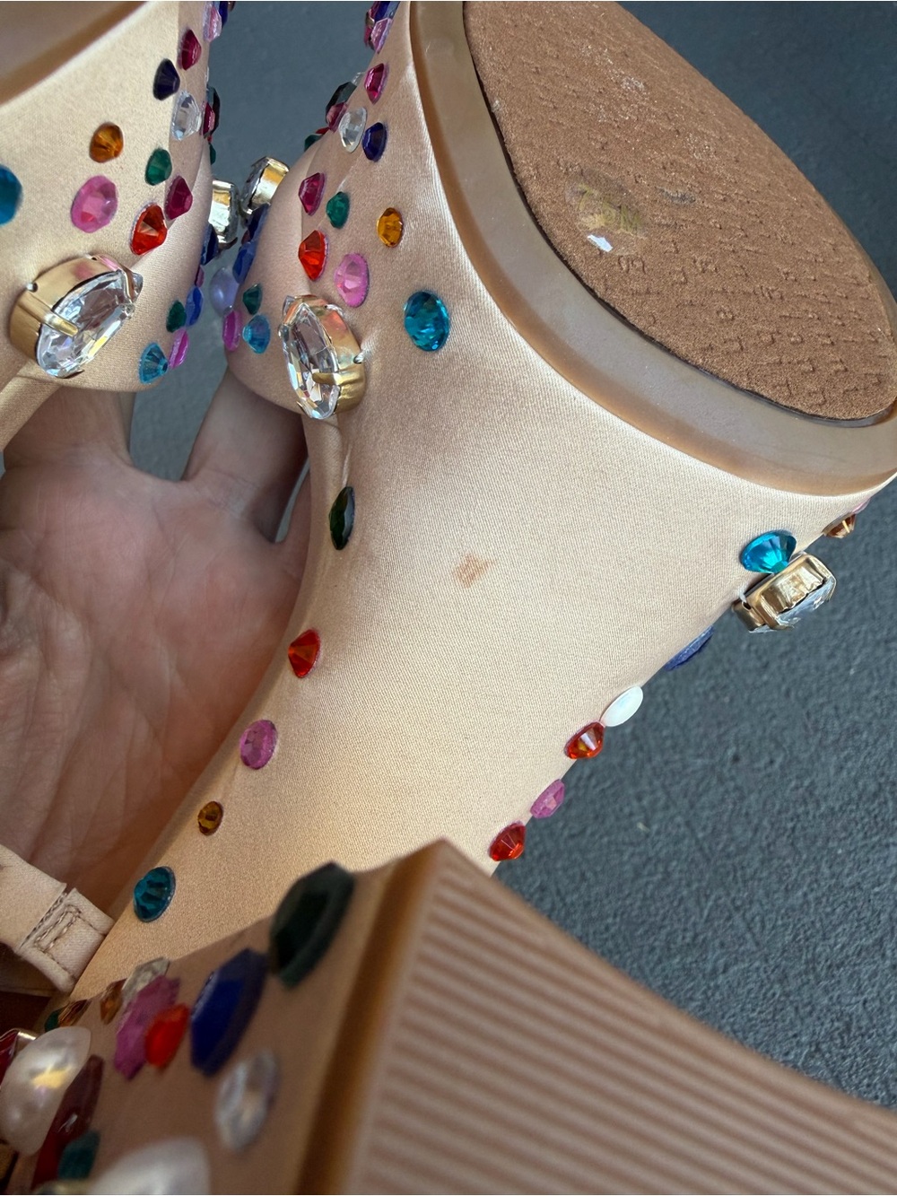 Gianni Bini Calvan Jewel Ornamented Platform Dress Sandals 7.5 NWOB - Picture 10 of 10